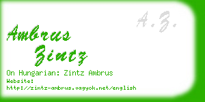 ambrus zintz business card
